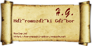 Háromszéki Gábor névjegykártya
